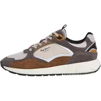 Pepe Jeans för män. PMS600002 Marlon Sneakers i läder, brun (44), Hud, Karta, Nyckelband, Casual