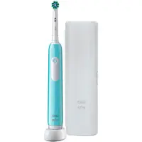 Oral-B elektrisk tandborste med resefodral Pro Series 1 laddningsbar för vuxna (1 borsthuvud) 3 borstlägen Caribbean Blue