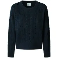 Pepe Jeans för kvinnor. PL7000019 Candide marinblå tröja (L), Casual, Bomull, Marino