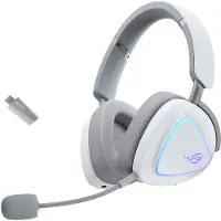 Asus ROG Delta II - Headset - fullstorlek - Bluetooth/radiofrekvens 2,4 GHz - trådlös - 3,5 mm kontakt