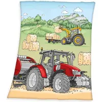 Baby Best Traktor fleecefilt 130 x 160 cm