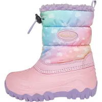 Playshoes Snöboots 'Regenbogen' blå / grön / syrén / gammalrosa