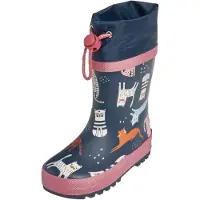 Playshoes Gummistövel 'Katzen' marinblå / orange / eosin / off-white