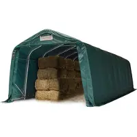 TOOLPORT Vindskydd 3,3x9,6 m, PVC 800, mörkgrön, Betong