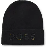 BOSS Kids' beanie hat with embroidered and studded logo