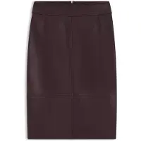 BOSS Slim-fit pencil skirt in smooth leather