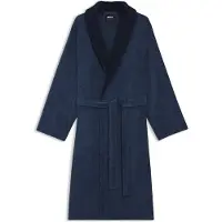 BOSS Cotton velvet dressing gown with Double B monogram