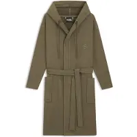 BOSS Hooded bathrobe in cotton jersey with Double B monogram