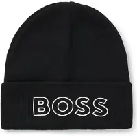 BOSS Kids' beanie hat with silicone-print logo