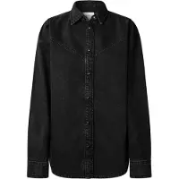 Pepe Jeans för kvinnor. PL3051236 Odile skjorta svart (L), Casual, Bomull, Lång ärm