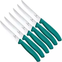 Victorinox Swiss Classic Steak &amp; Pizza Knife 6.7234.6C1 Wavy, Green, 6-piece set of serrated steak knives