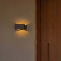 Faro LED utomhus vägglampa Glint, Aluminium / grå / zink, Betong, Modern, LED-vägglampa utomhus