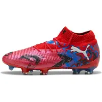 Puma Future 8 Ultimate FG Playmaker - Röd/Svart/Blå/Rosa Pixel - Gräs (FG), storlek 35½