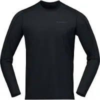 Norrøna - Vandringskläder - Falketind EqualiserUll Long Sleeve M Caviar Black för UnisexUll - Storlek L - Svart