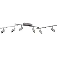 Brilliant LED-takspotlight Risell, längd 142 cm, aluminiumfärgad dimbar, Aluminium / grå / zink, Vardagsrum / matsal, Aluminium / grå / zink, Modern, LED-taklampa
