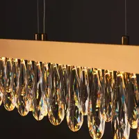 Brilliant Kristall pendellampa Celestia, dimbar, Mässing / guld, Vardagsrum / matsal, Metall, Pendellampa