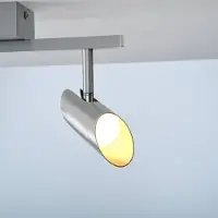 Brilliant LED-takspotlight Risell, längd 35 cm, aluminiumfärgad dimbar, Aluminium / grå / zink, Vardagsrum / matsal, Aluminium / grå / zink, Modern, LED-taklampa