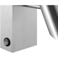 Brilliant LED-väggspotlight Risell, bredd 9 cm, aluminiumfärgad metall dimbar, Aluminium / grå / zink, Vardagsrum / matsal, Aluminium / grå / zink, Modern, LED-taklampa