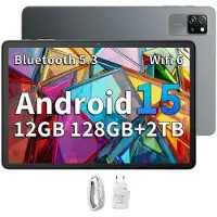 Blackview Tab 60 WiFi surfplatta 10,1 tum Android 14 12GB/128GB WiFi 6 Widevine L1 only tablet grå