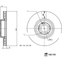 FEBI BILSTEIN Bromsskiva 186190, 1 Stycke