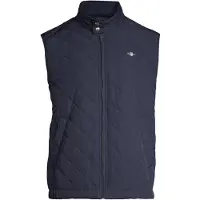Gant för män. 7006341 Quiltad vindjacka med vindjacka marinblå (XXL), Casual, Polyester, Ärmlös / Hängselbyxor, Marino