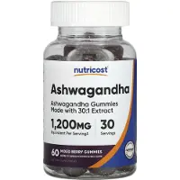 Nutricost , ashwagandha-gummies, blandade bär, 1 200 mg, 60 gummies (600 mg per gelé)