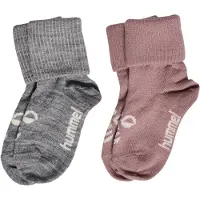 Hummel Strumpor - HmlMini - 2-pack - Ull - Grey Melange/Twilligh - - 18/20 - Strumpor