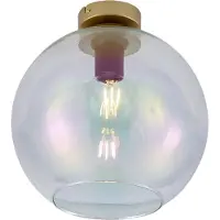 QAZQA Art Deco Taklampa Guld med Regnbågsglas - Sandra
