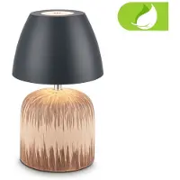 Briloner LED-bordslampa med batteri Brilo unplugged Cera, antracit, 22 cm dimbar, Ljust trä, Keramik, Modern
