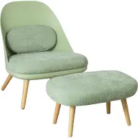 SoBuy Fåtölj med fotpall mintgrön 67x73x76cm