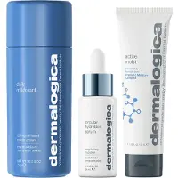 Dermalogica Smooth + Hydrate set: Daily Milkfoliant, exfolierande puder 74 g + Active Moist Prebiotics, återfuktande kräm 50 ml + Circular Hydration Hyaluronic Acid serum 30 ml (för kvinnor)