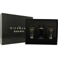 John Richmond -set: Black Metal – Cleansing Shower Gel 50 ml + Body Lotion 50 ml + Eau De Parfum för män 100 ml