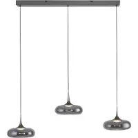 Schöner Wohnen Glas pendellampa Posh, dimbar, Aluminium / grå / zink, Vardagsrum / matsal, Glas, Modern, Pendellampa