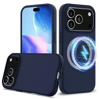 Mtp Products iPhone 17 Pro Max/18 Pro Max Liquid Silikonskal - MagSafe-kompatibelt - Mörkblå