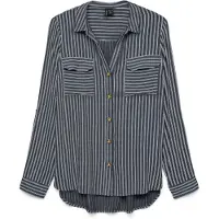 Vero Moda Blus 'VMBumpy' mörkblå / vit