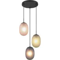 TRIO Lighting Glas pendellampa Facette, dimbar, Multifärgad, Vardagsrum / matsal, Glas, Modern, Pendellampa