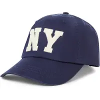 Ralph Lauren för män. 710972675001 Keps i twill med marinblått NY-märke (OSFA), Casual, Bomull, Marino