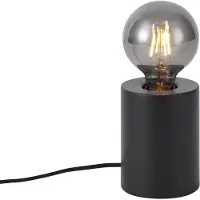 QAZQA Modern bordslampa svart 13 cm - Cylinder