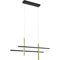QAZQA Design Hänglampa Svart med Guld Inkl. LED 3-Stegs Dimbar - Joy