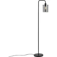 QAZQA Design Golvlampa Svart med Rökglas - Domo