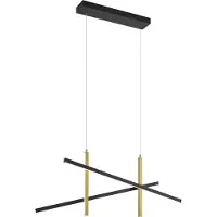 QAZQA Design Hänglampa X Svart med Guld Inkl. LED 3-Stegs Dimbar - Joy