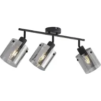 QAZQA Design takspotlight svart med rökglas 3-ljus - Domo