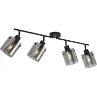 QAZQA Design takspotlight svart med rökglas 4-ljus - Domo