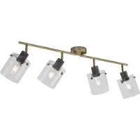 QAZQA Design takspotlight brons med klart glas 4-ljus - Domo