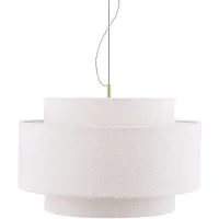 Globen Lighting Hänglampa Noah Bouclé, dimbar, Vitt / opal, Textil / tyger / siden, Skandinavisk, Pendellampa