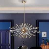 Schuller Valencia Glas pendellampa Evasion, Mässing / guld, Vardagsrum / matsal, Metall, Pendellampa