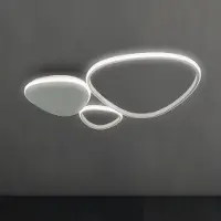 VIOKEF LED taklampa Helix, Förkromad / silver, Vardagsrum / matsal, Aluminium / grå / zink, Modern, LED-taklampa