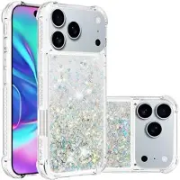 Mtp Products iPhone 17 Pro Max Glitter Quicksand TPU Skal - Silverhjärtan