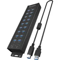 Icy Box 61076 USB-hubb 20 Port USB-A USB 3.0 5 GBit/s Svart USB Hub