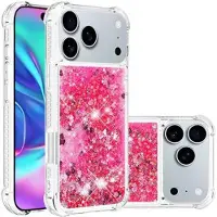 Mtp Products iPhone 17 Pro Glitter Quicksand TPU-skal - Rosa hjärtan